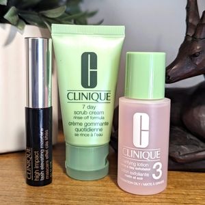 Clinique Bundle Scrub Cream, Clarifying Lotion, and Mascara